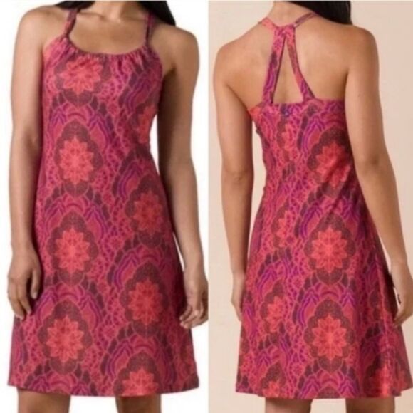 Prana Small Quinn Berry Pink Purple Athletic Sundress Sleeveless Racerback - Picture 1 of 9